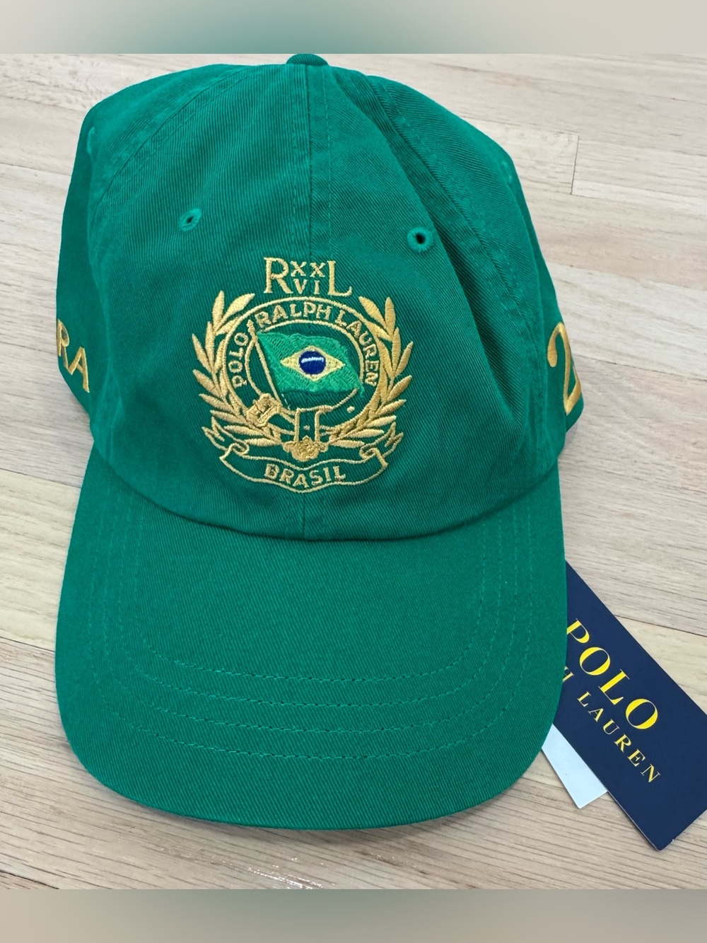 Polo Ralph Lauren Men’s Brazil Soccer Stitched 26 Crest Twill Baseball Cap OSFA
